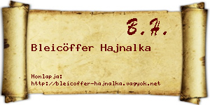 Bleicöffer Hajnalka névjegykártya